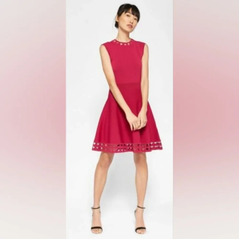 Ted Baker Kathryn Cut-out Knit Fit-and-Flare Dress Size 4 - Picture 3 of 16